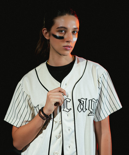 UNISEX Urban Stripe Evo Chicago (Off- White) Baseball Jersey