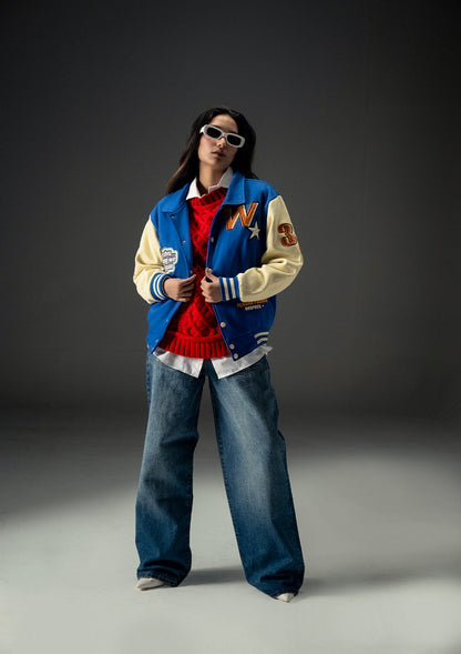 Unisex Evo Vintage Varsity Jacket