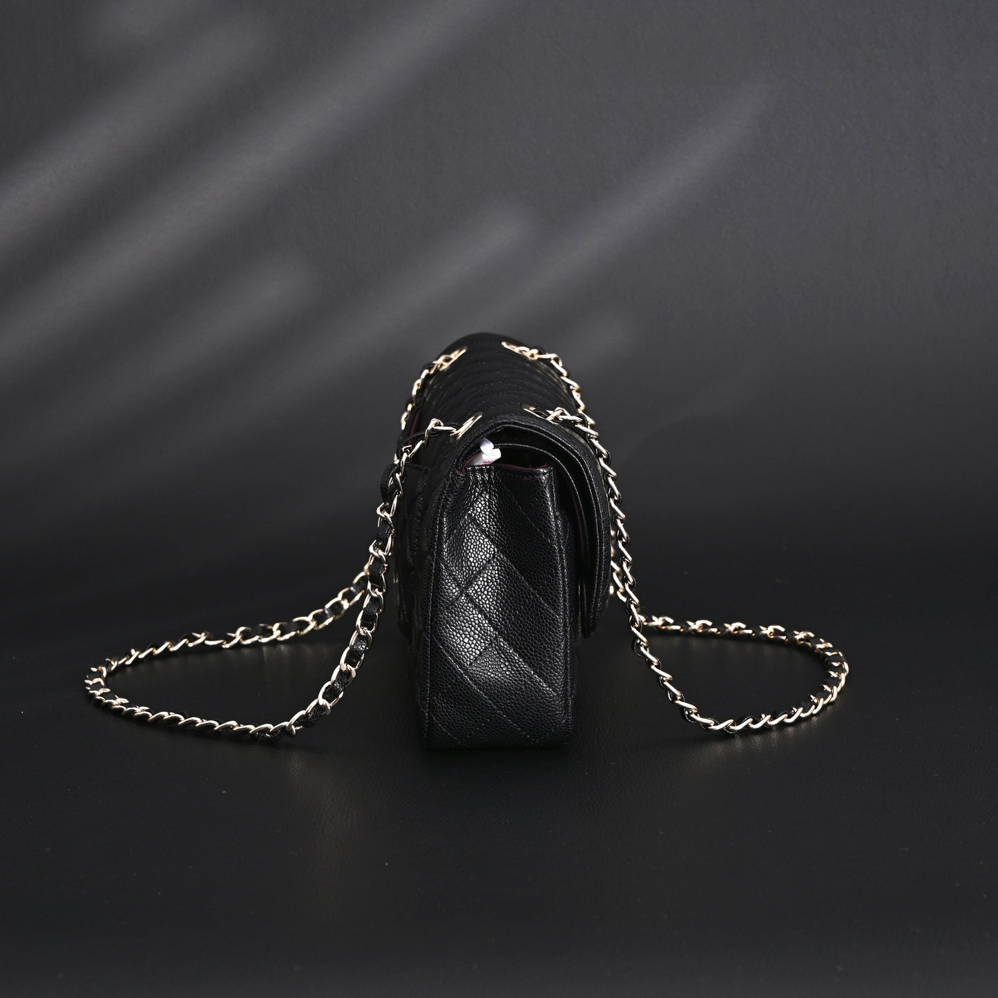 Chanel Classic Flap Bag – Black Quilted Caviar Leather with Gold-Tone Hardware