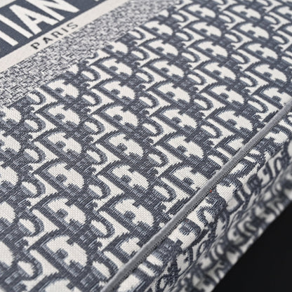Christian Dior Large Book Tote – Grey Oblique Embroidery