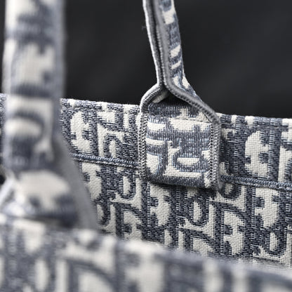 Christian Dior Large Book Tote – Grey Oblique Embroidery